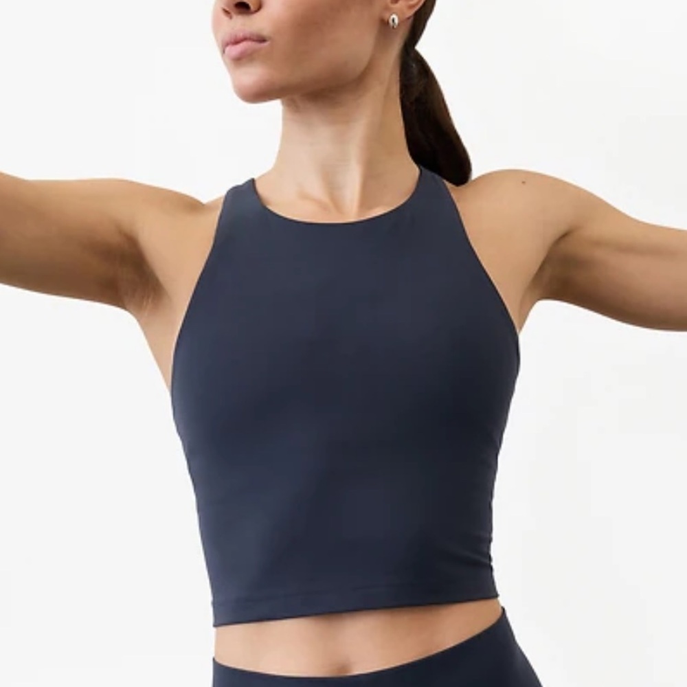 Athleta Purpose Crop Sports Bra - Navy